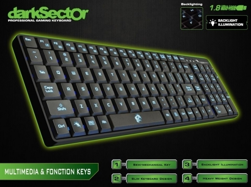 Dragon War Dark Sector Gaming Keyboard (qwerty)