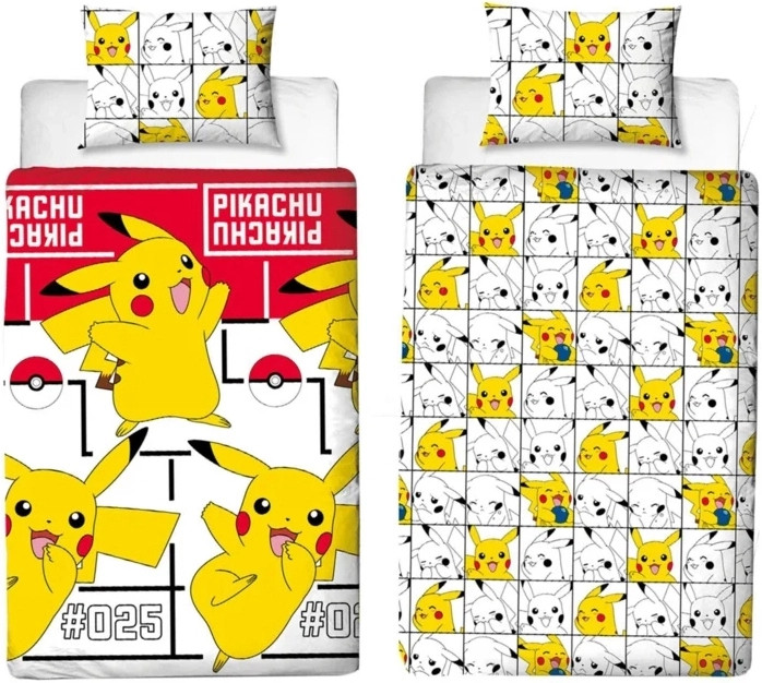 Pokemon - Pikachu 1 Persoons Dekbedovertrek (140cm x 200cm) afbeelding