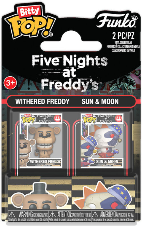 Five Nights at Freddy's Funko Bitty Pop! 2-Pack - Withered Freddy & Sun&Moon Vinyl Figures