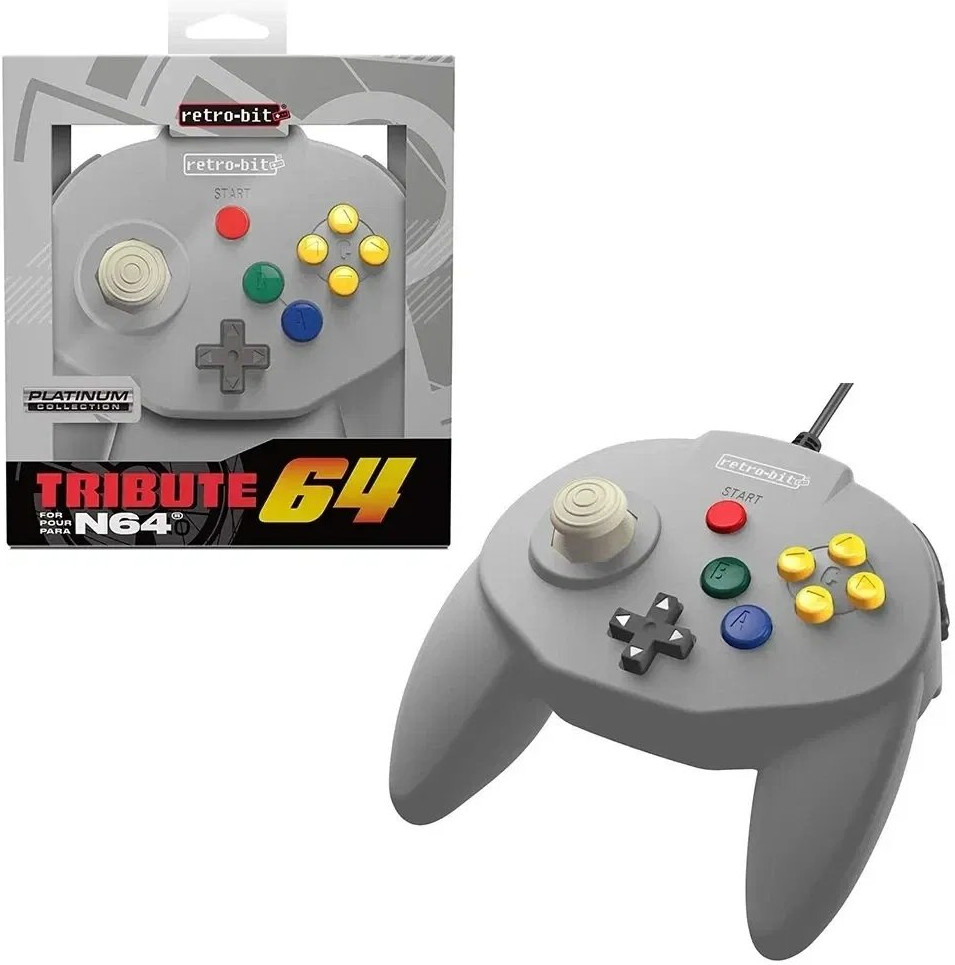 Retro-Bit Tribute 64 Controller (Classic Grey) ()