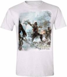 Assassin's Creed 4 T-Shirt Fighting Stance White voor de Kleding kopen op nedgame.nl
