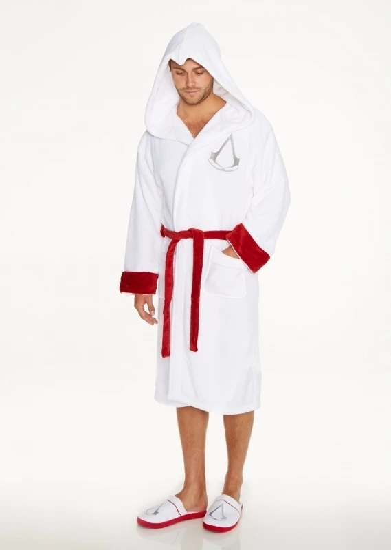 Assassins Creed: Assassin White Bath Robe with Logo and Hood voor de Kleding kopen op nedgame.nl