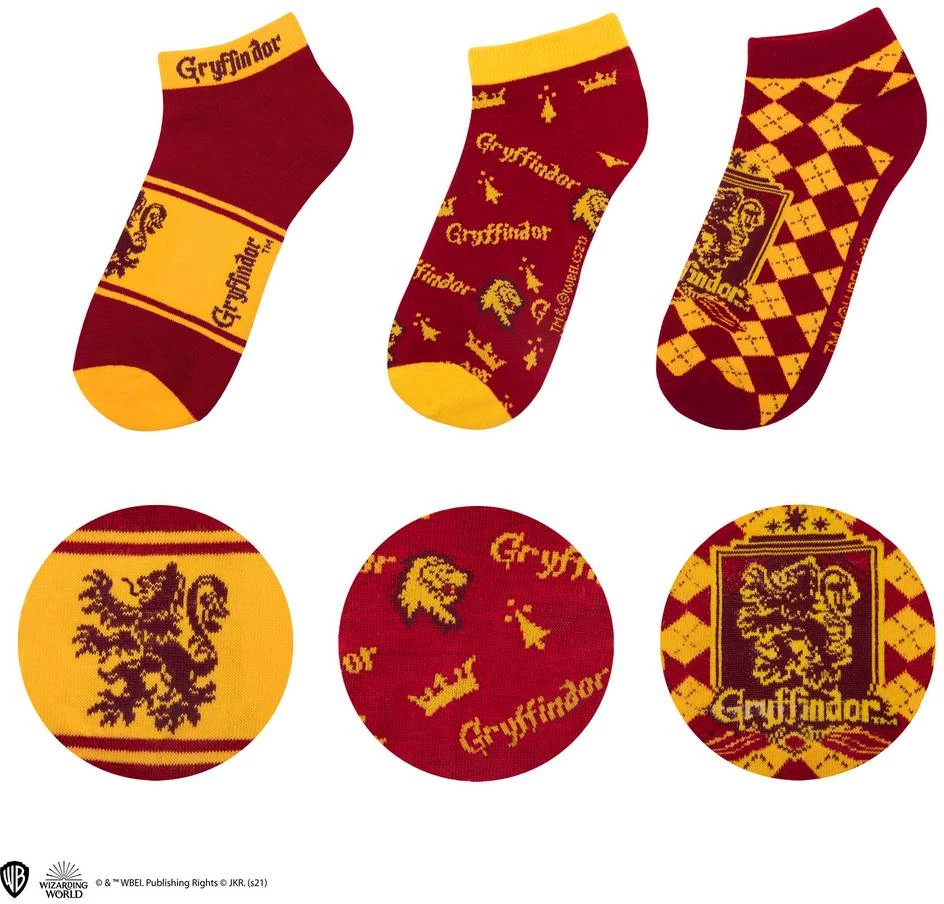 Harry Potter: Ankle Socks Set of 3 - Gryffindor voor de Kleding kopen op nedgame.nl