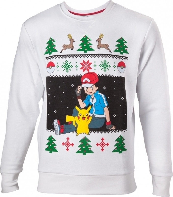 medeklinker Sportschool idee Nedgame gameshop: Pokemon - Ash & Pikachu Christmas Sweater (Kleding) kopen  - aanbieding!