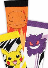 Pokémon - Crew Socks 3-Pack (Pikachu, Gengar & Charmander) voor de Kleding kopen op nedgame.nl
