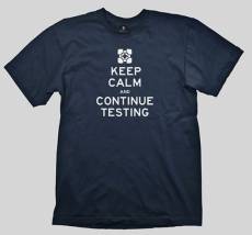 T-Shirt Portal 2 - Keep Calm & Continue Testing, navy, voor de Kleding kopen op nedgame.nl