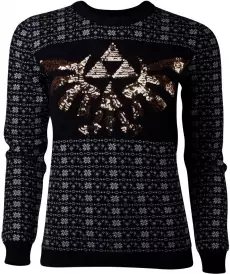 Zelda - Tri-Force Glitter Knitted Women's Christmas Sweater voor de Kleding kopen op nedgame.nl