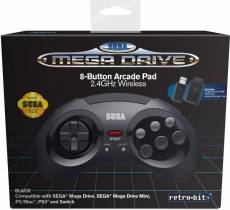 Retro-Bit SEGA Mega Drive 8-Button 2.4G Wireless Controller (Black) voor de MAC kopen op nedgame.nl