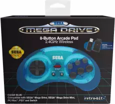Retro-Bit SEGA Mega Drive 8-Button 2.4G Wireless Controller (Blue) voor de MAC kopen op nedgame.nl