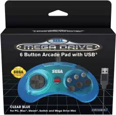 Retro-Bit SEGA Mega Drive Mini 6-Button USB Controller (Blue) (geschikt voor MAC, PC, SW, PS3 en TVG)  voor de MAC kopen op nedgame.nl