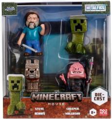 A Minecraft Movie Metalfigs Diecast Mini Figures 4 Pack - Steve, Creeper, Dennis & Malgosha voor de Merchandise kopen op nedgame.nl