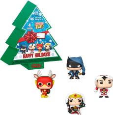 DC Super Heroes Pocket Pop Holiday Tree 4-Pack - Flash, Batman, Superman, Wonder Woman voor de Merchandise kopen op nedgame.nl