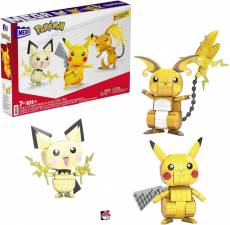 Mega Construx Pokemon - Build & Show Pikachu Evolution Trio voor de Merchandise kopen op nedgame.nl