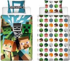 Minecraft - 1 Persoons Dekbedovertrek (140cm x 200cm) voor de Merchandise kopen op nedgame.nl