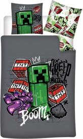 Minecraft - Grey Single Dekbedovertrek Set (200x140cm) voor de Merchandise kopen op nedgame.nl