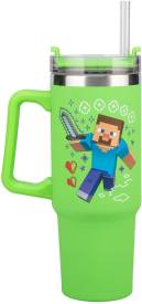 Minecraft - Steve and Creeper Green Travel Cup with Straw voor de Merchandise kopen op nedgame.nl