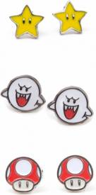 Nintendo - Set of 3 Pair Studd Earrings Boo, Superstar and Mushroom voor de Merchandise kopen op nedgame.nl