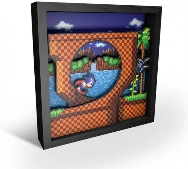 Pixel Frame - Sonic the Hegdehog Loop Scene (25cm x 25cm) voor de Merchandise kopen op nedgame.nl