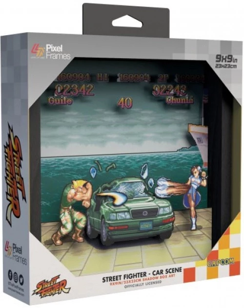 Pixel Frame - Street Fighter Car Scene (23cm x 23cm) voor de Merchandise kopen op nedgame.nl