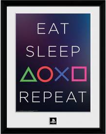 Playstation Framed Print - Eat Sleep Repeat (30x40cm) voor de Merchandise kopen op nedgame.nl