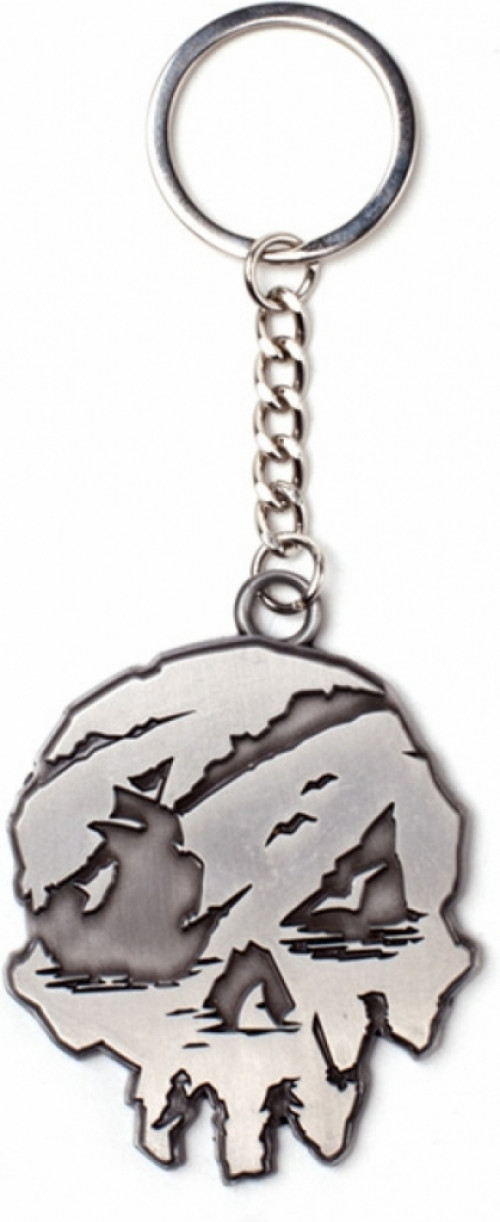 Nedgame gameshop Sea Of Thieves Grey Metal Skull Logo Keychain Merchandise kopen