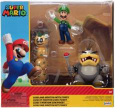 Super Mario Mini Action Figure Triple Pack - Luigi and Morton with Pokey voor de Merchandise kopen op nedgame.nl