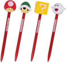 Super Mario Pen Toppers - Mushroom / Shell / Question Box / Boo voor de Merchandise preorder plaatsen op nedgame.nl