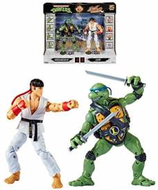 Teenage Mutant Ninja Turtles & Street Fighter Action Figure Double Pack - Leonardo & Ryu voor de Merchandise kopen op nedgame.nl