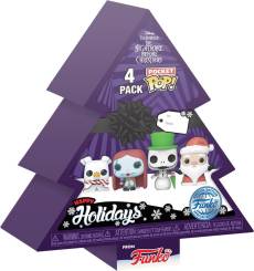 The Nightmare Before Christmas Pocket Pop Holiday Tree 4-Pack - Zero, Sally, Snowman Jack, Sandy Claws voor de Merchandise kopen op nedgame.nl