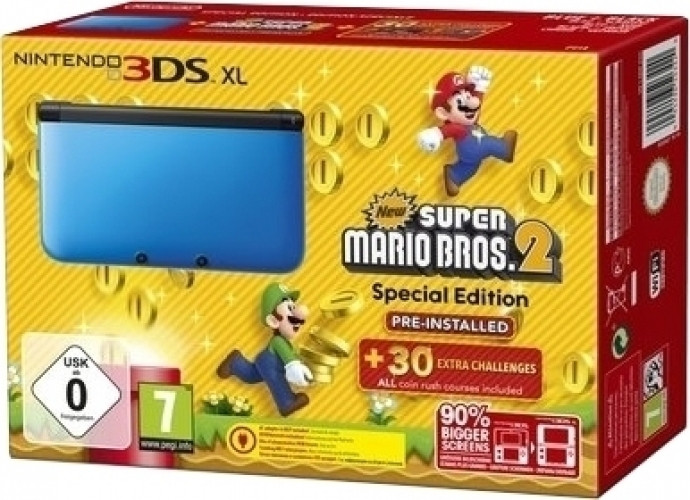 Verlichten Discrimineren Reisbureau Nedgame gameshop: Nintendo 3DS XL Console (Black Blue) + New Super Mario  Bros 2. (Nintendo 3DS) kopen