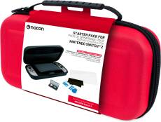 Nacon Switch 2 Starter Pack Pouch (Red) + Tempered Glass Screen Protector + Game Cases voor de Nintendo Switch 2 preorder plaatsen op nedgame.nl