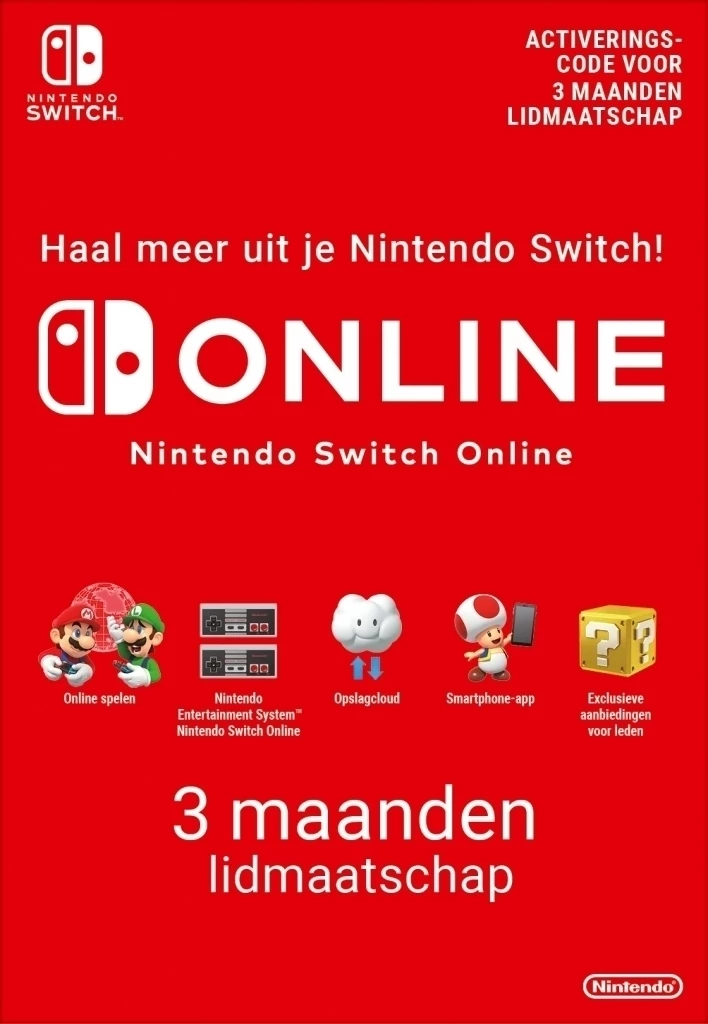 90 Days Switch Online Membership (Individual) voor de Nintendo Switch kopen op nedgame.nl