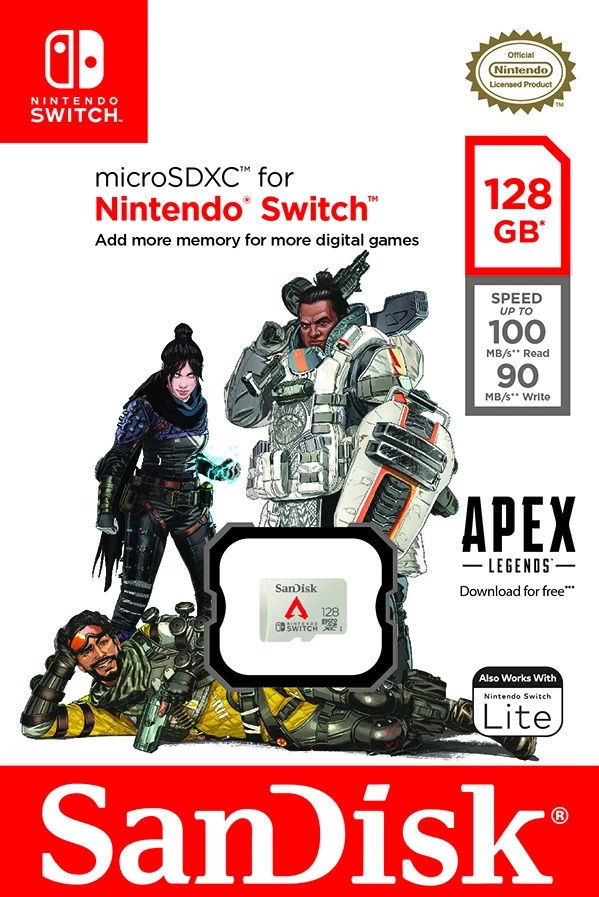 Sandisk MicroSDXC 128GB Memory Card (Apex Legends) voor de Nintendo Switch kopen op nedgame.nl