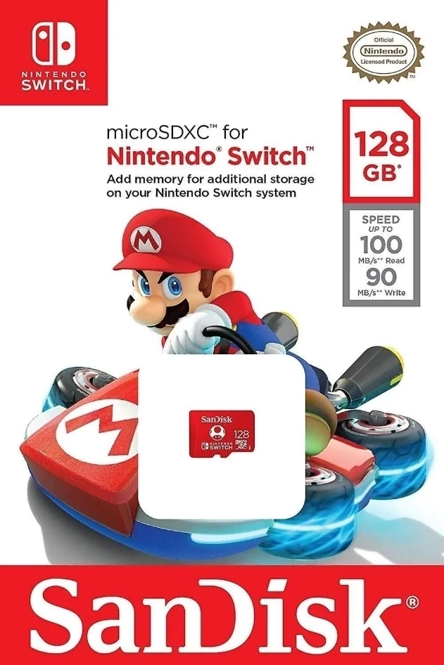 Sandisk MicroSDXC 128GB Memory Card (Mario) voor de Nintendo Switch kopen op nedgame.nl