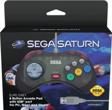 Retro-Bit - SEGA Saturn USB Controller (Slate Grey) voor de PC Gaming kopen op nedgame.nl