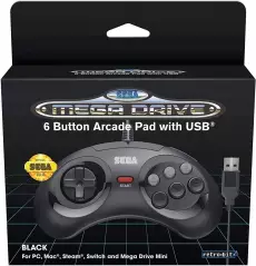 Retro-Bit SEGA Mega Drive Mini 6-Button USB Controller (Black) (geschikt voor MAC, PC, SW, PS3 en TVG) voor de PC Gaming kopen op nedgame.nl