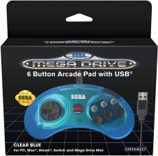Retro-Bit SEGA Mega Drive Mini 6-Button USB Controller (Blue) voor de PC Gaming kopen op nedgame.nl