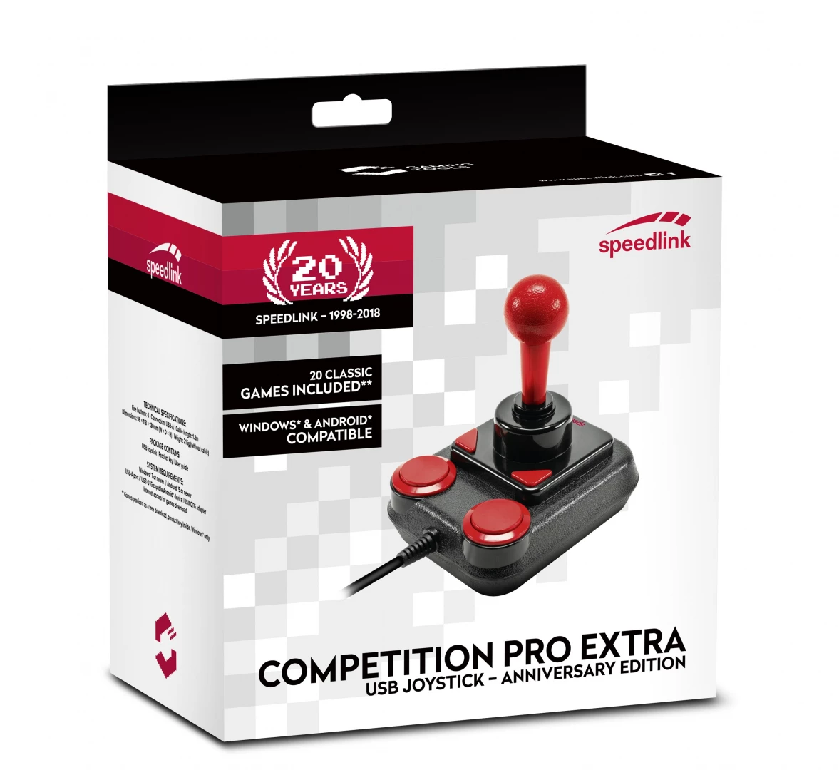 Speedlink Competition Pro Extra USB Joystick - Anniversary - Zwart/Rood voor de PC Gaming kopen op nedgame.nl