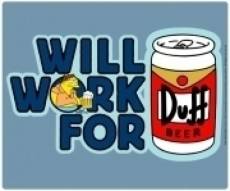 The Simpsons Mouse Mat - Will Work for Duff Beer voor de PC Gaming kopen op nedgame.nl
