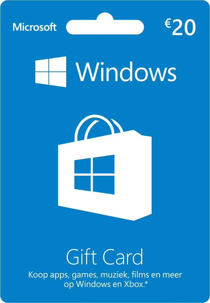 Windows Gift Card 20 EUR (Agency) voor de PC Gaming kopen op nedgame.nl