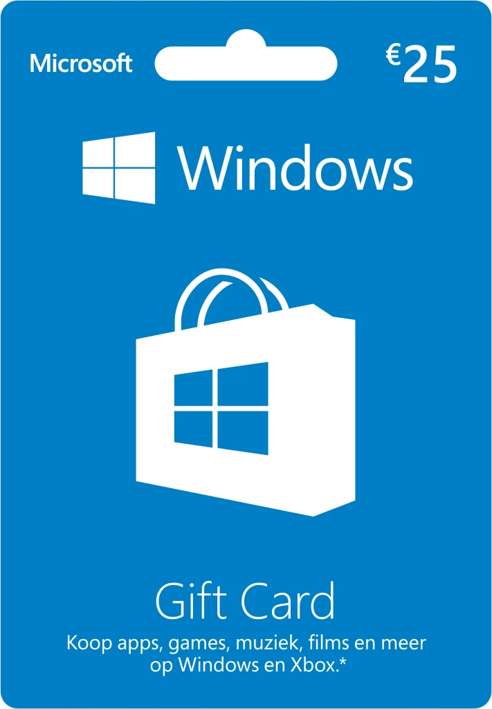 Windows Gift Card 25 EUR (Agency) voor de PC Gaming kopen op nedgame.nl