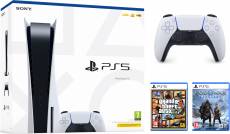 PlayStation 5 Disc Version Bundel (God of War Ragnarok + GTA V + DualSense White) voor de PlayStation 5 kopen op nedgame.nl