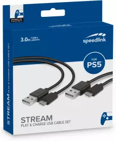 Speedlink Stream Play & Charge USB-C Kabel Set (Black) voor de PlayStation 5 kopen op nedgame.nl