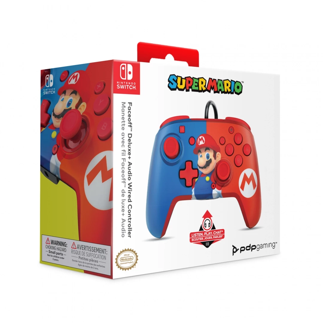 PDP Faceoff Deluxe+ Audio Wired Controller - Super Mario voor de Nintendo Switch kopen op nedgame.nl