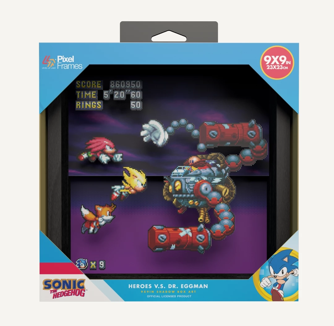 Pixel Frame - Sonic Mania - Heroes v.s. Dr. Eggman (23cm x 23cm) voor de Merchandise preorder plaatsen op nedgame.nl