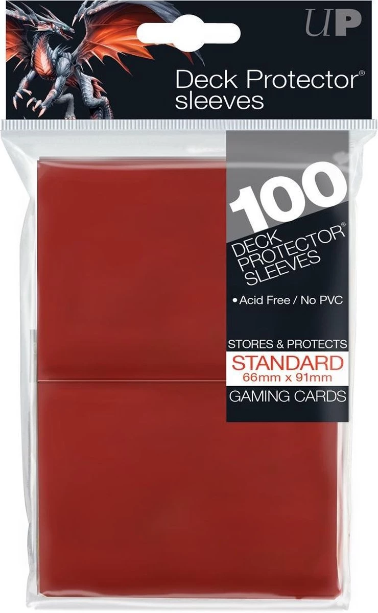 Ultra Pro - Deck Protector Sleeves Rood (Gloss) (100 stuks) voor de Trading Card Games kopen op nedgame.nl